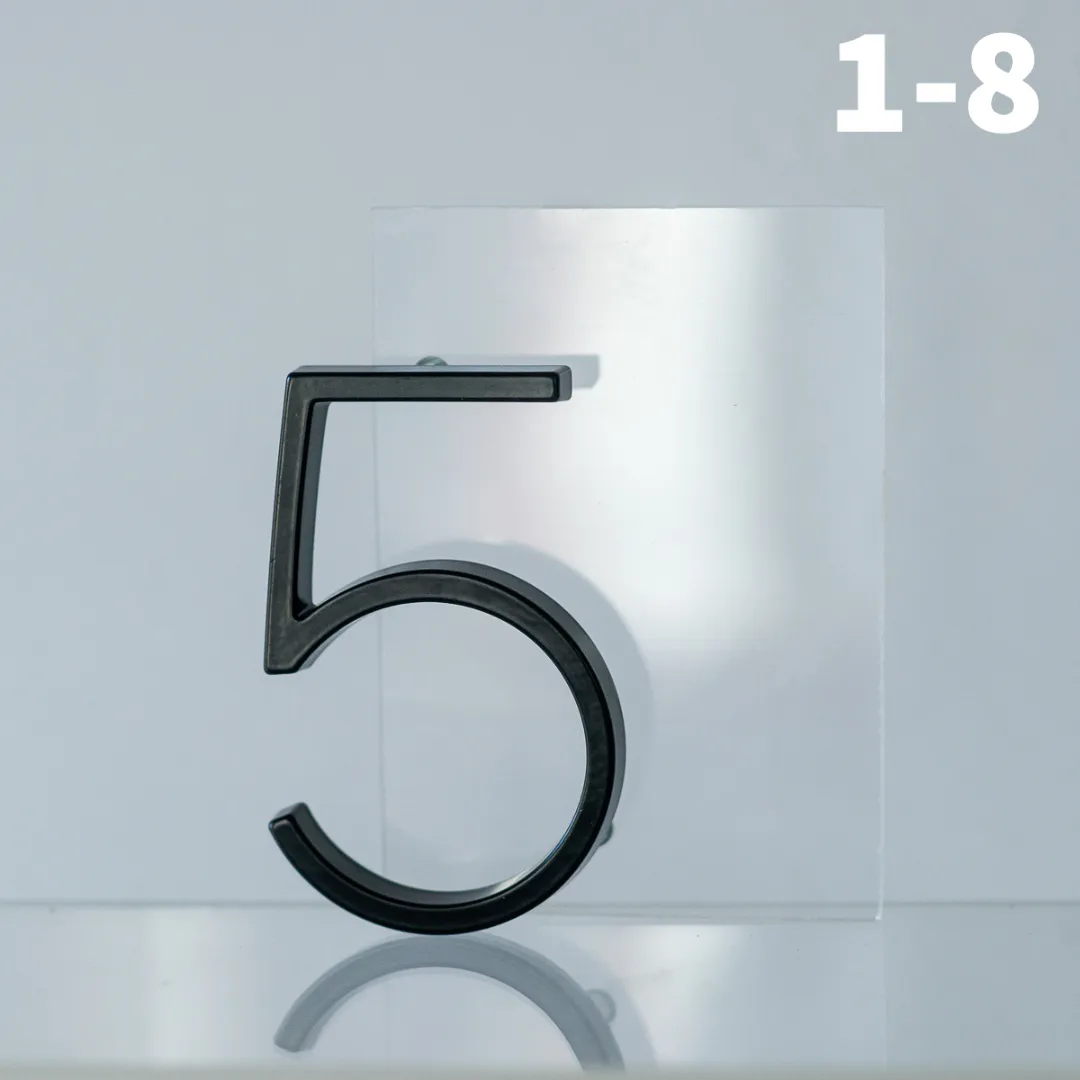 TRANSPARENT BLACK table numbers
