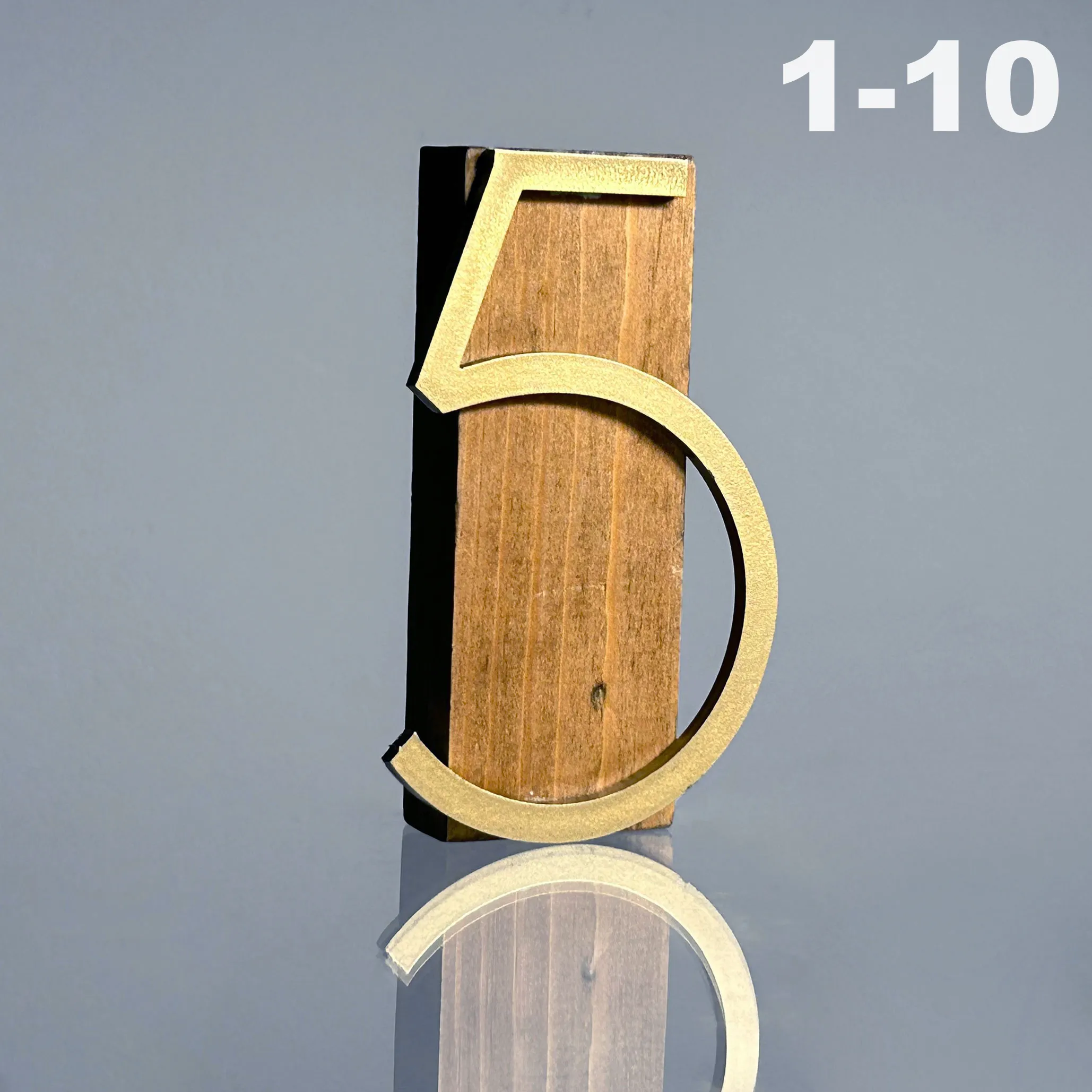 WOOD GOLD B table numbers 1-10