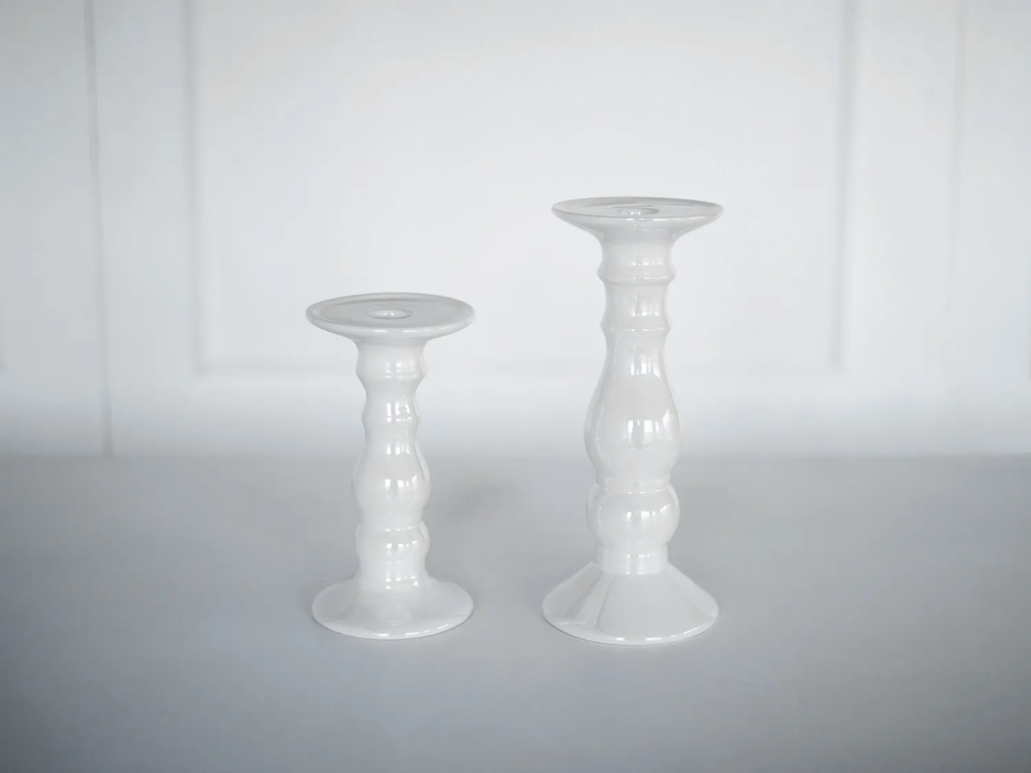 6 x WHITE candle holder