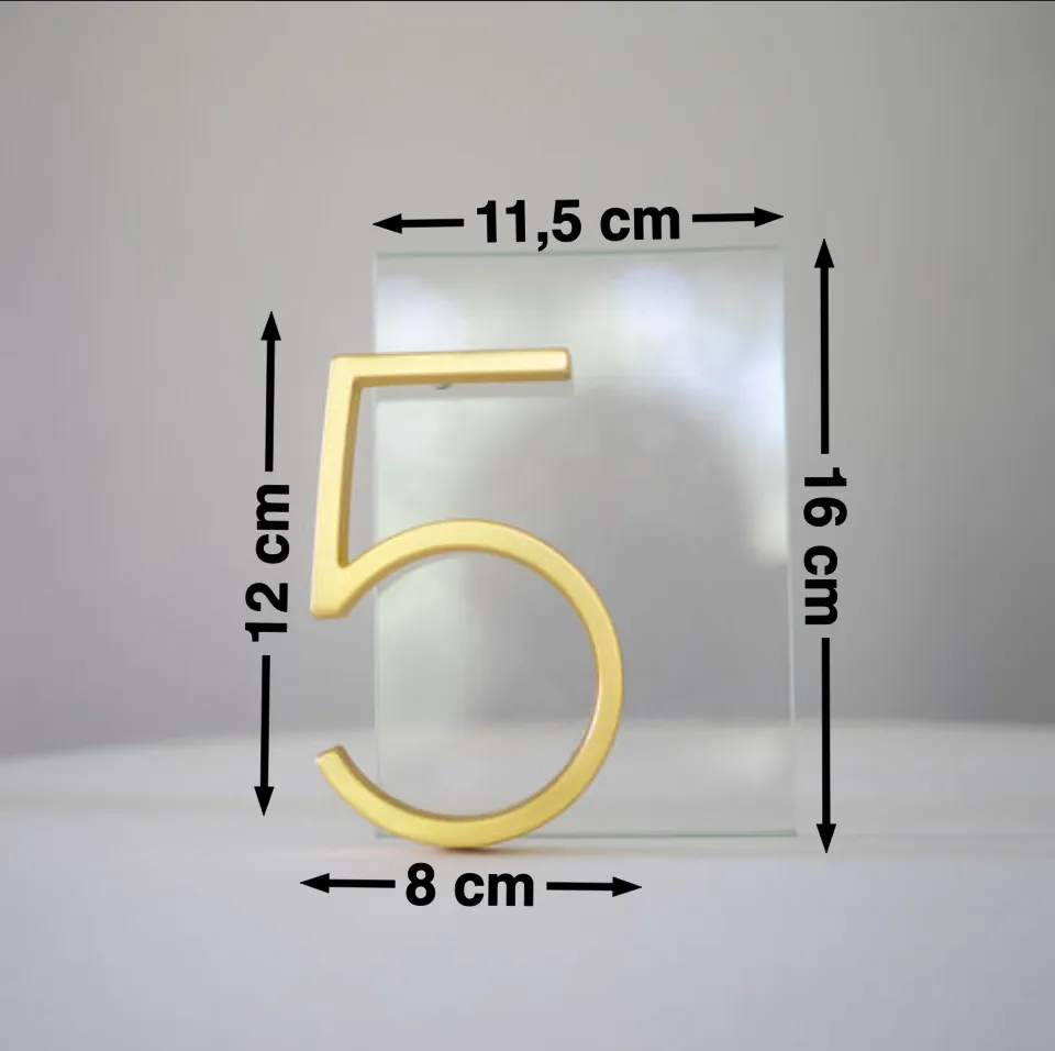 TRANSPARENT GOLD table numbers 9, 10