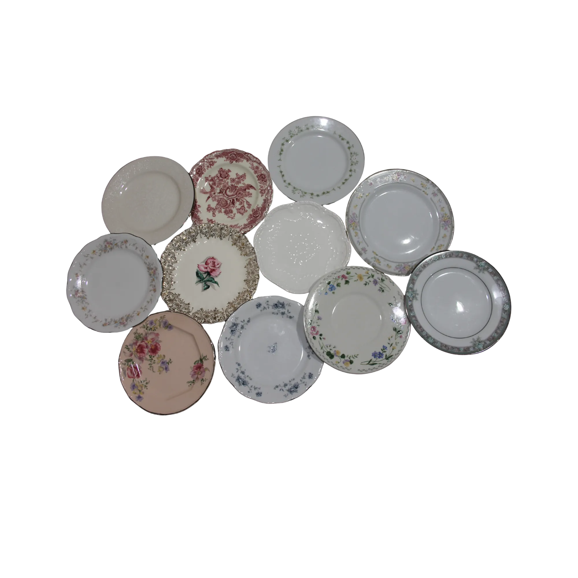 Assorted Floral Bread Plates
