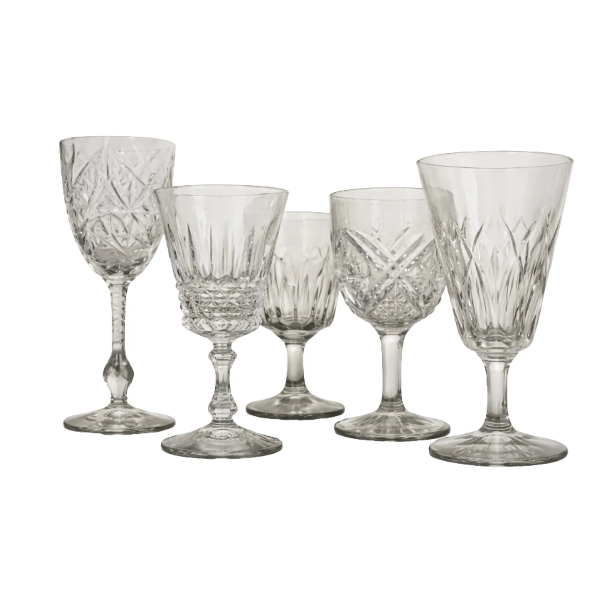 Assorted Clear Goblets