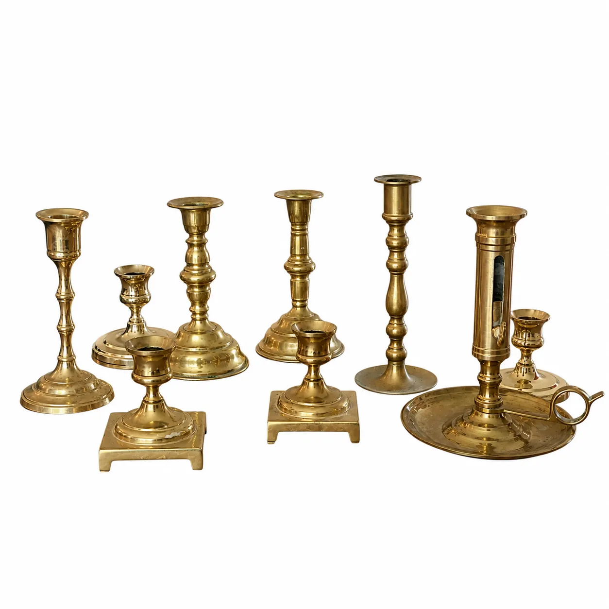 Assorted Brass Candle Holders