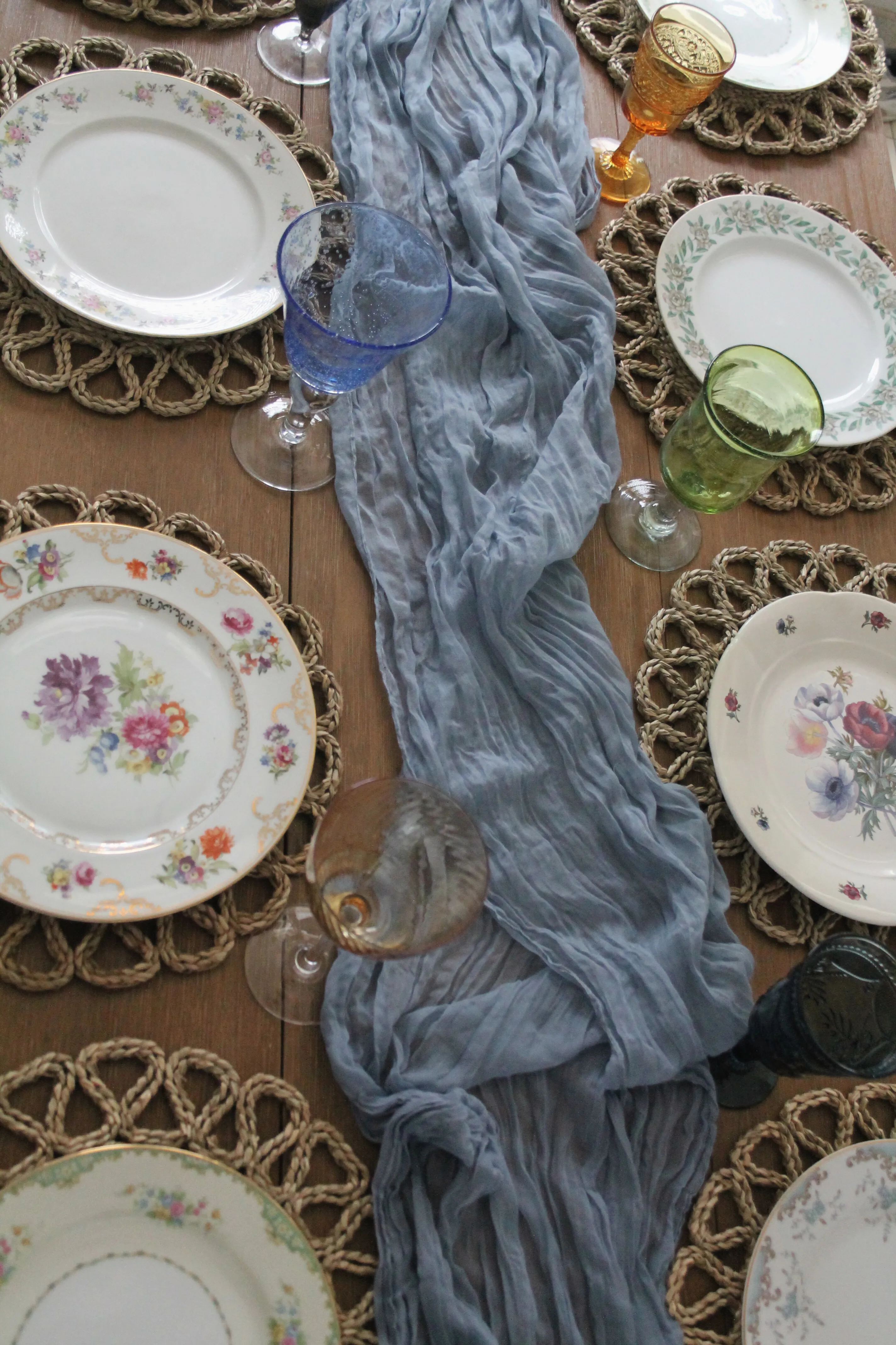 Powder Blue Table Runners