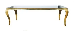Gold Cartier Table (Black Glass Top)