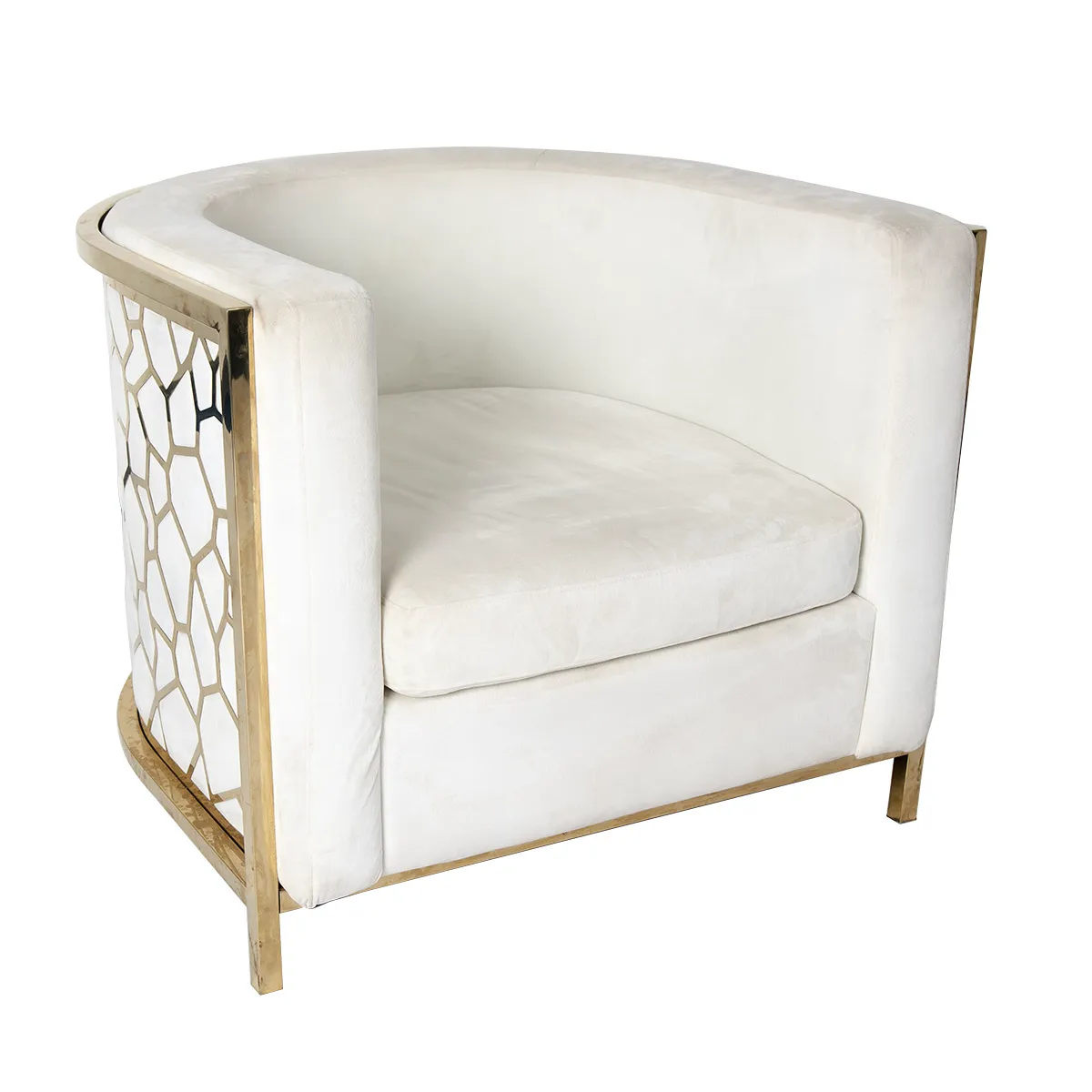 Gold Embossed Single Seater Couch