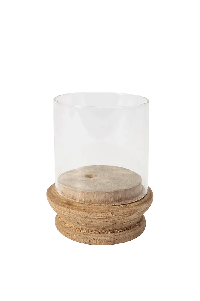 Vase - Wood & Glass (Round)