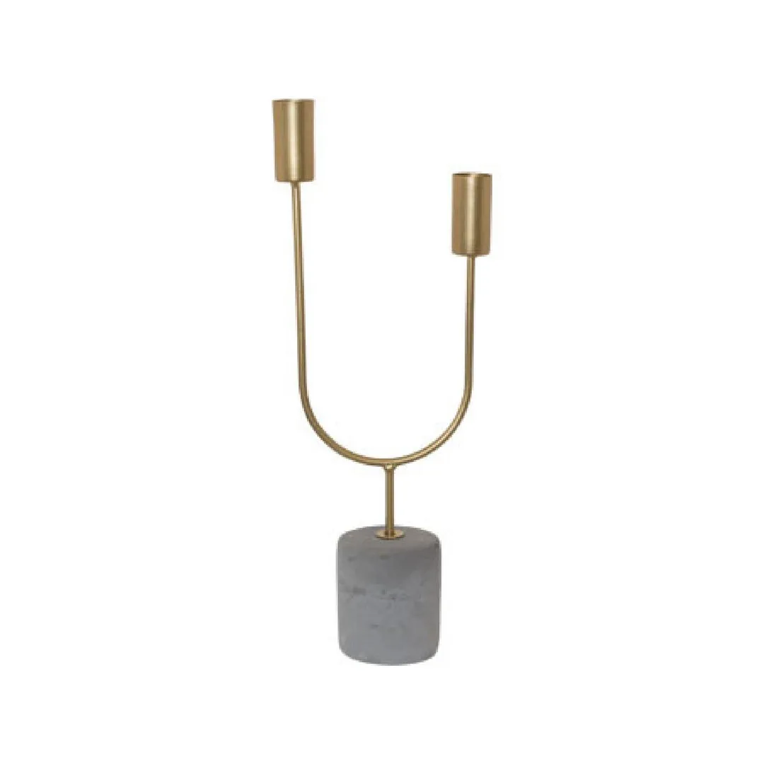2 Arm candle stick (grey base)