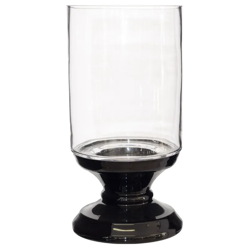 Glass Lantern with Black Gloss Base