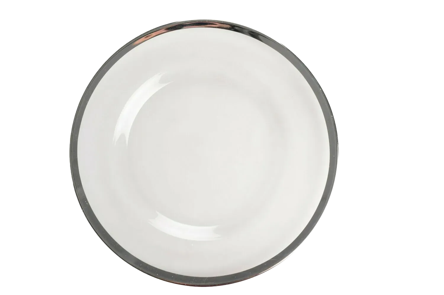 Glass Under Plates - Silver Rim