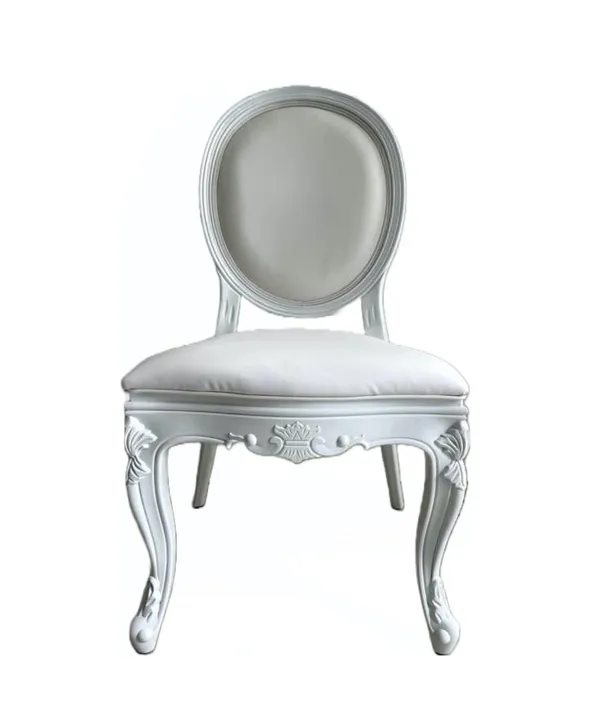 Louis Dining Chair (Solid Back) - White