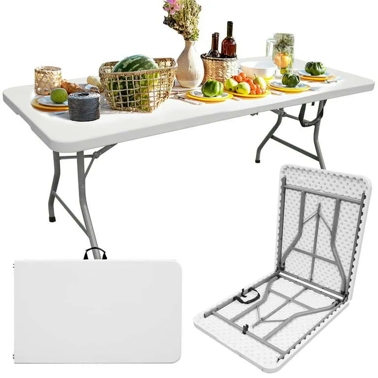 6ft White Rectangle Folding Table