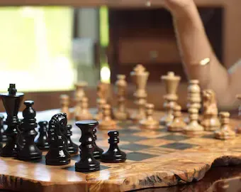 Live Edge Wood Chess Set