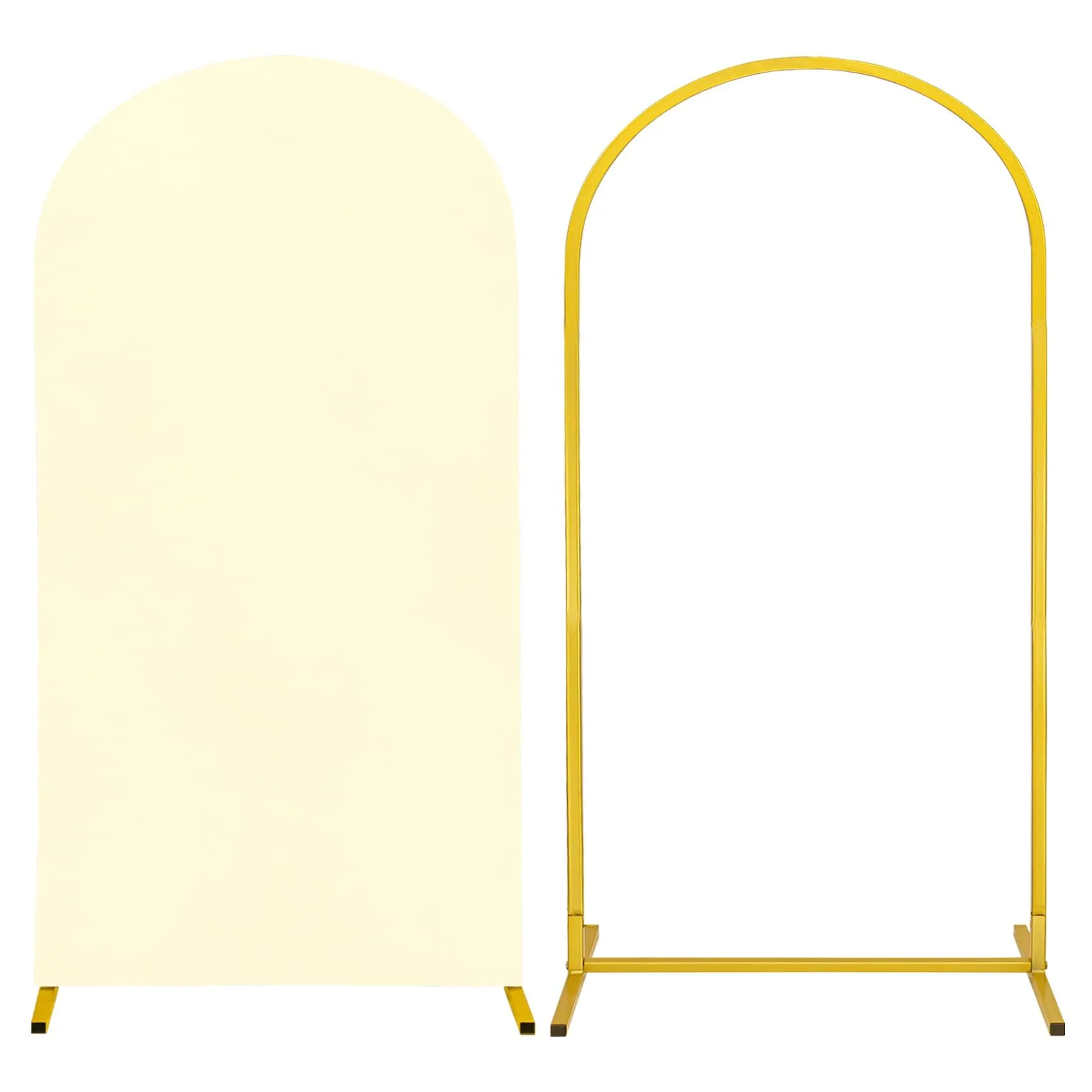 Ivory Arched Backdrop Stand Cover