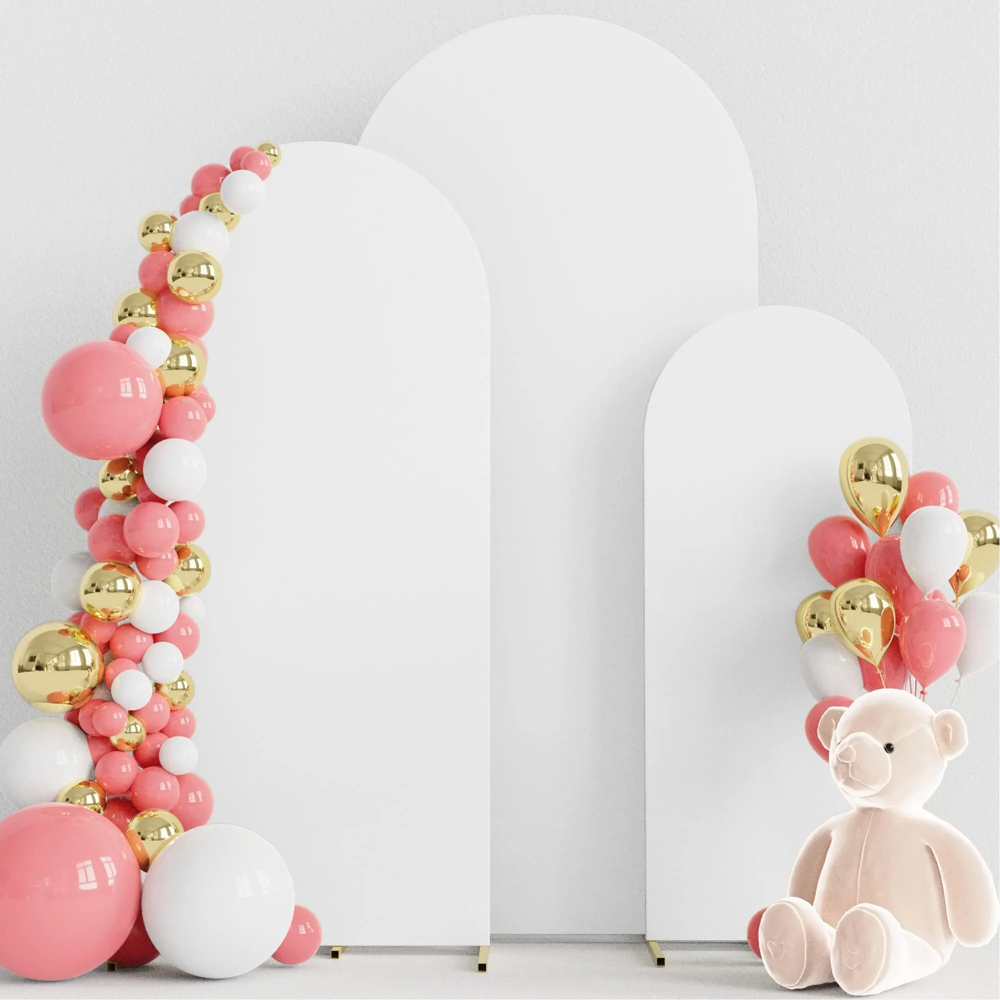 White Arched Backdrop Stand Cover