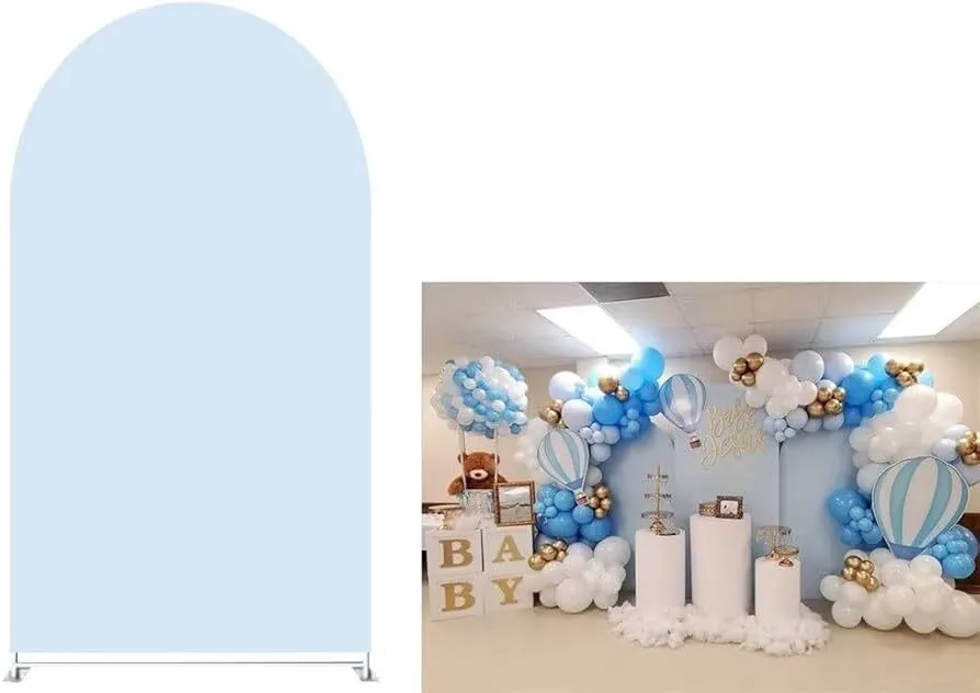 Baby Blue Arched Backdrop Stand Cover