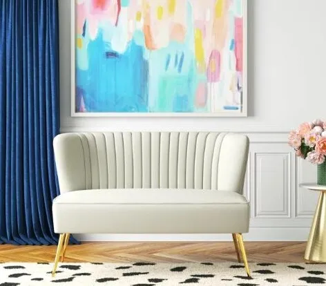 Velvet Armless Loveseat