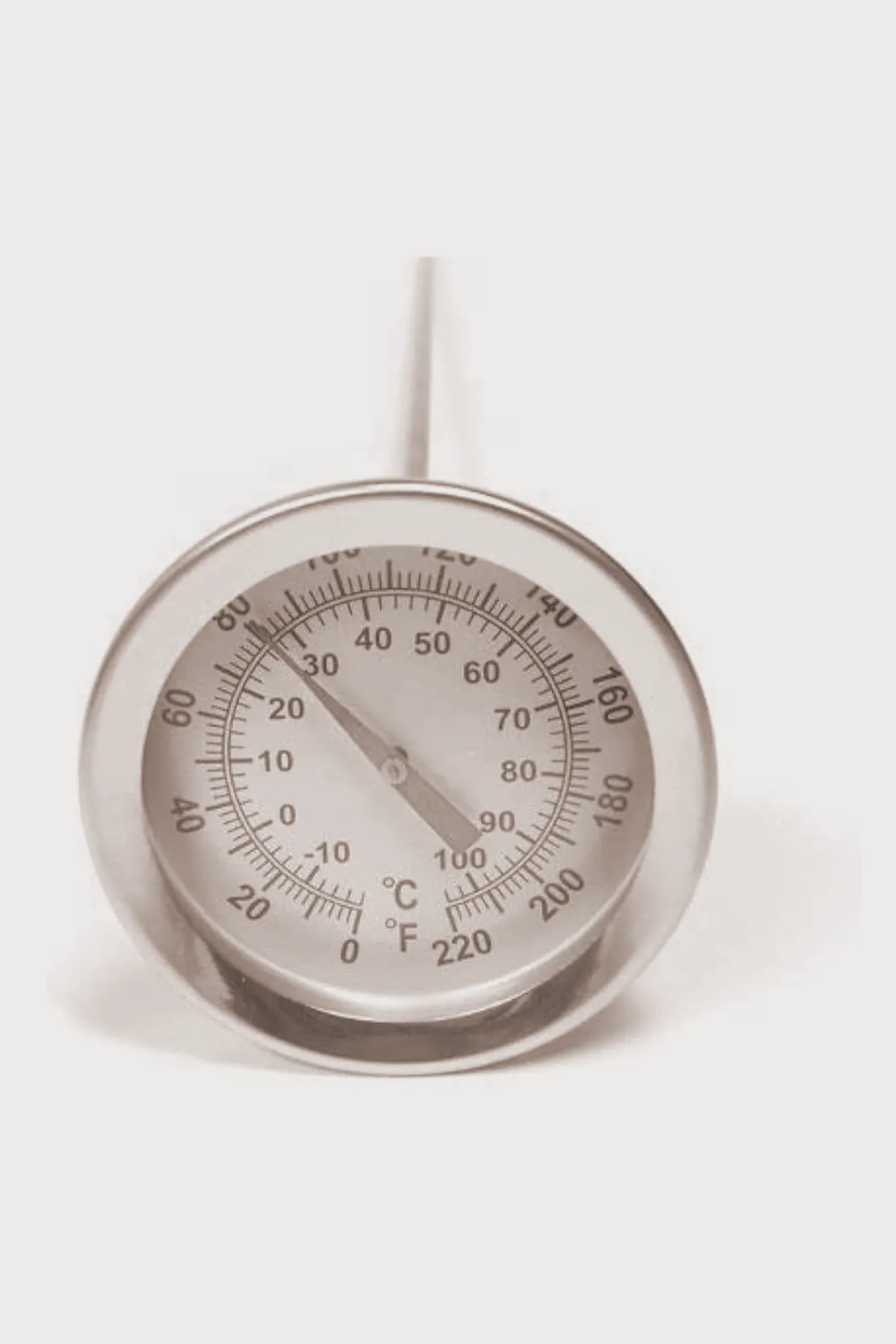 Thermometer with Easy-Read Dial and 12" Stainless Steel Stem