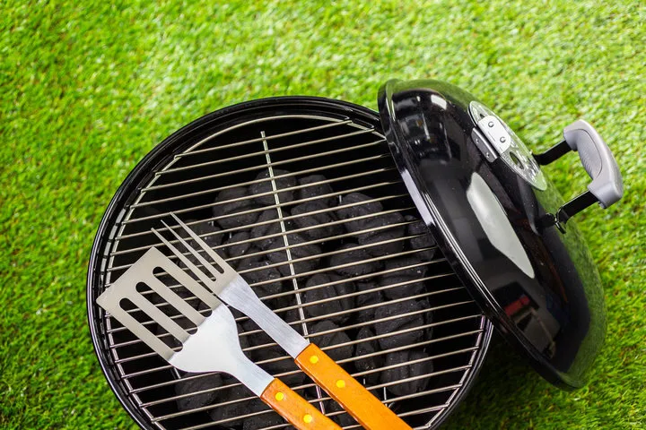 Charcoal Vertical Smoker Grill, 17 Inch Steel BBQ, Black