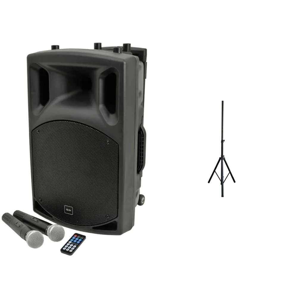 QTX, QX12PA Wireless Portable PA System Complete with Two Wireless Microphones