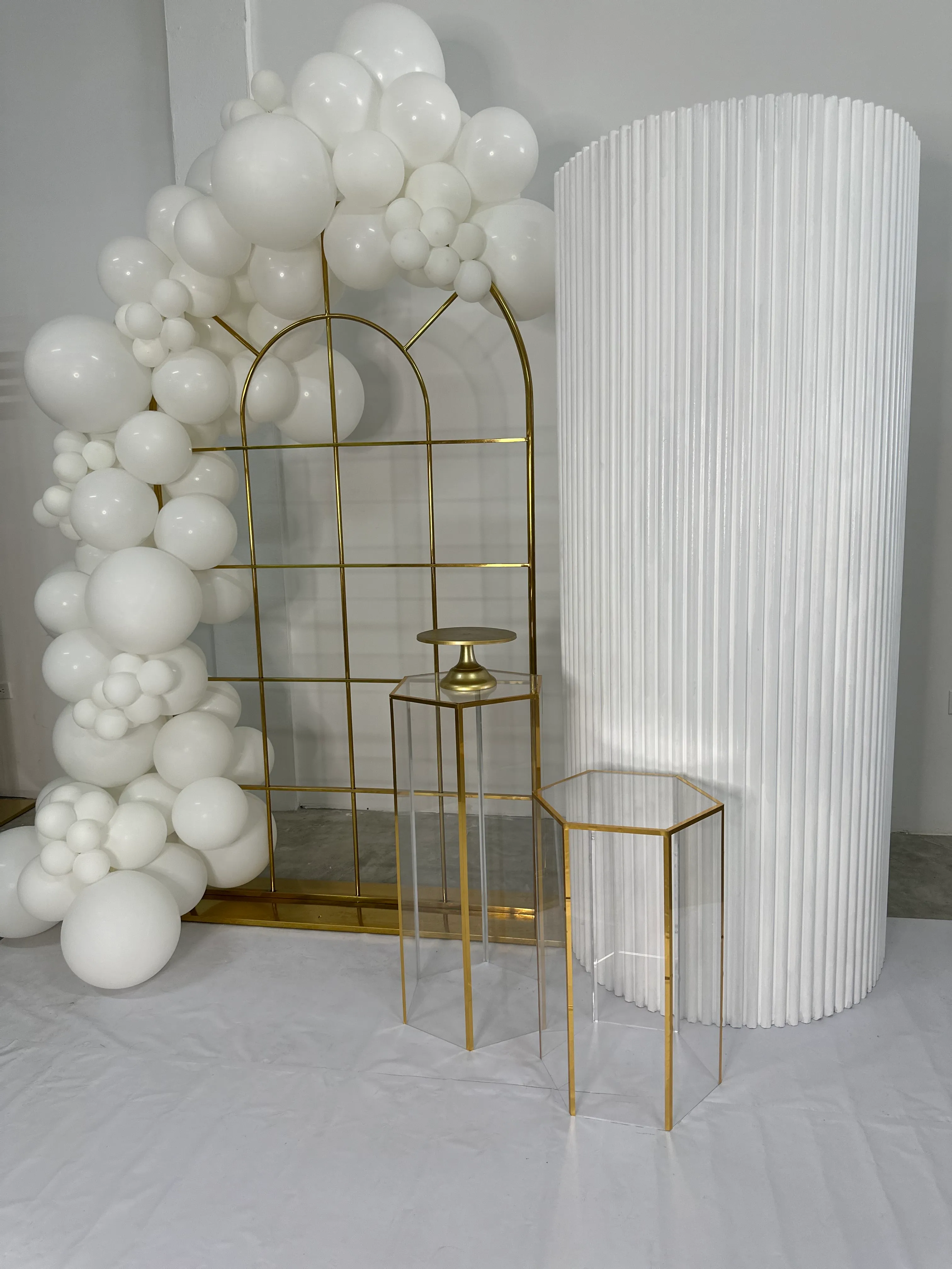 Hexágono mediano clear & gold