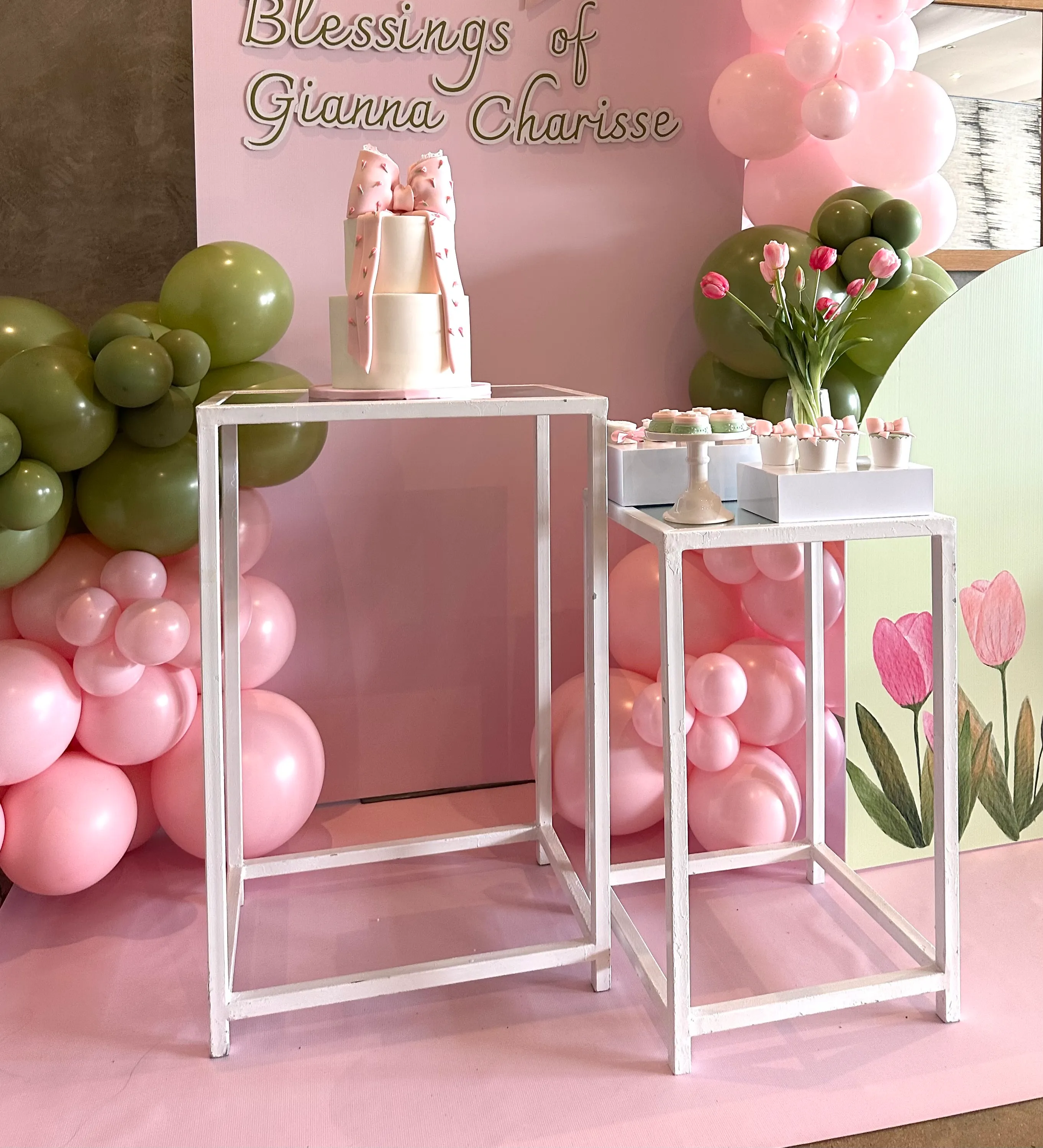 Mesa alta tope en espejo blanca 