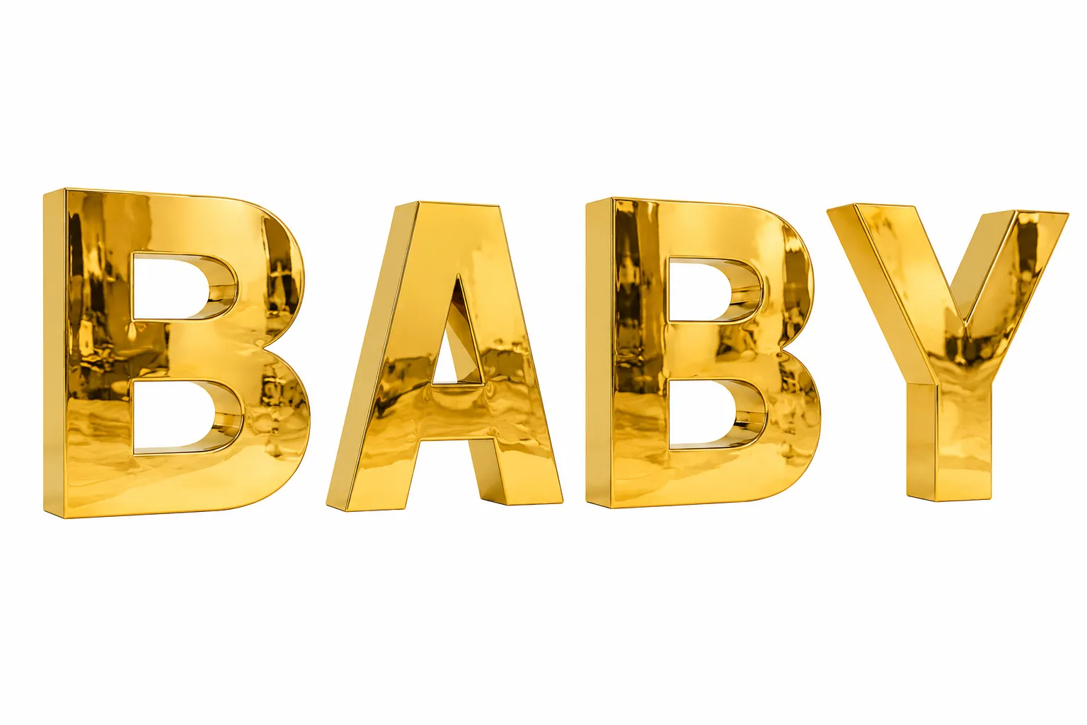 Letras "BABY" chromeadas