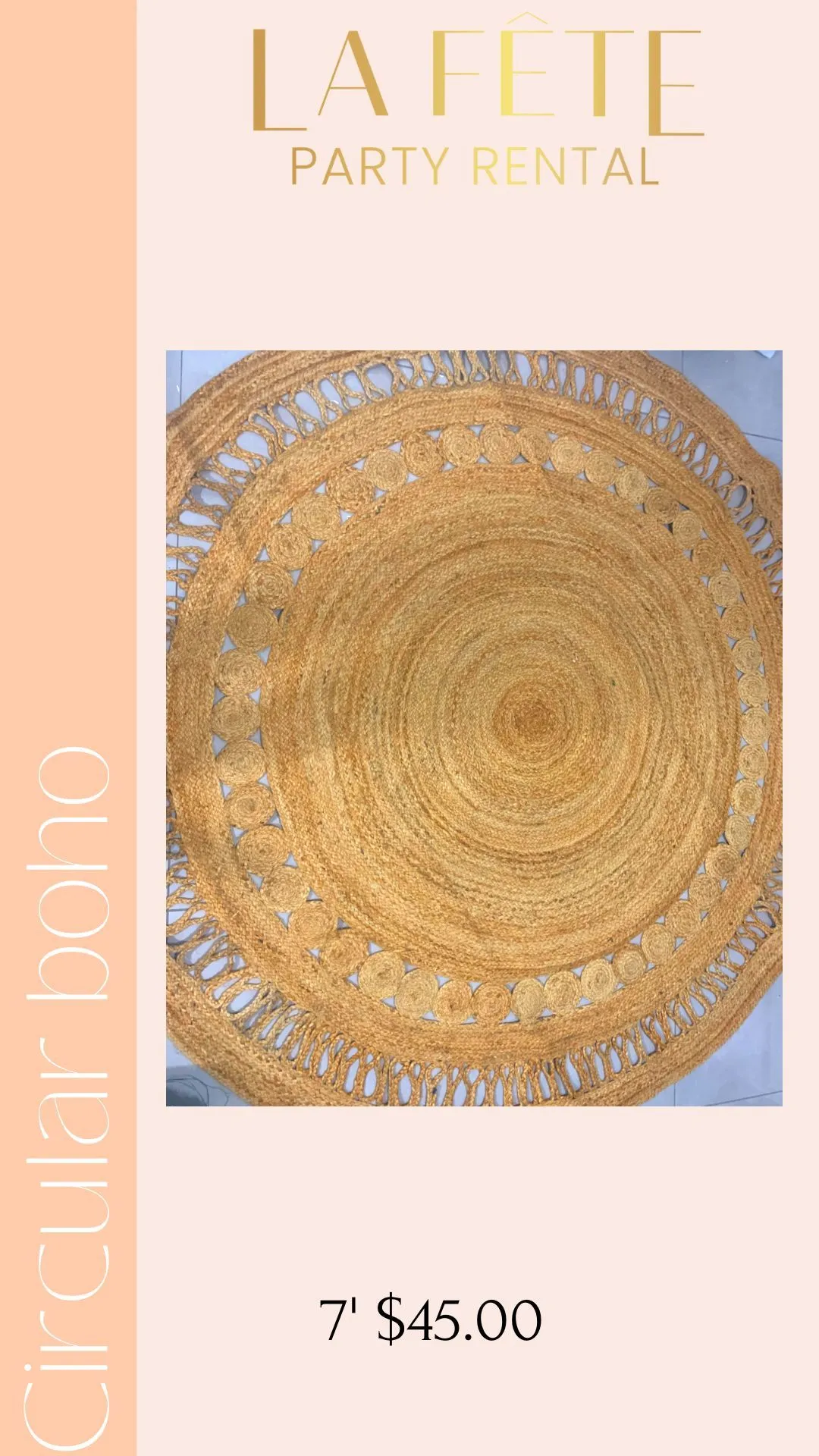 Alfombra boho circular 7' 