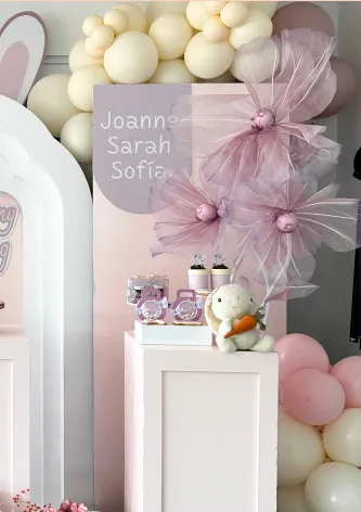 Trio de flores organza 