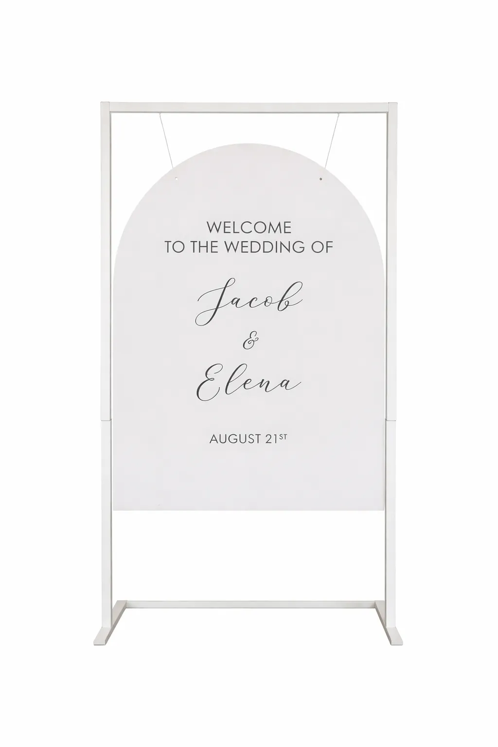 White metal frame