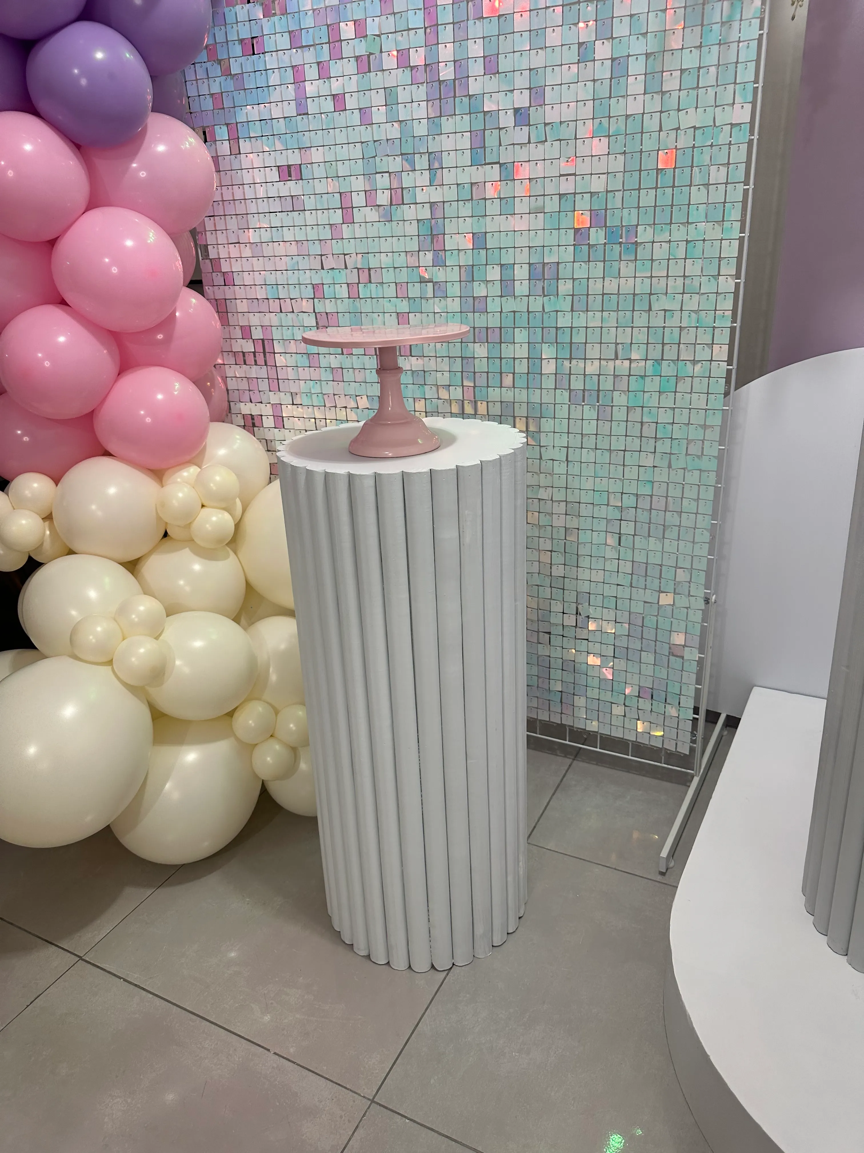 Cilindro ranurado blanco alto 3' 1/2