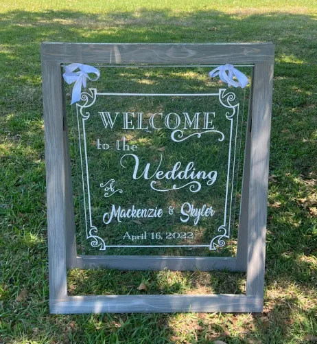 Sign Stand Wood Grey