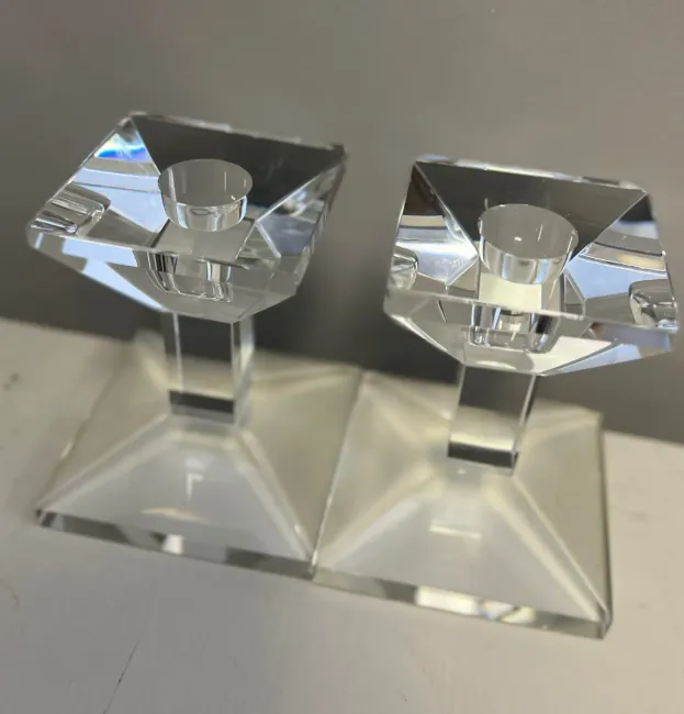 Candlestick Tapered Pair Crystal Classic