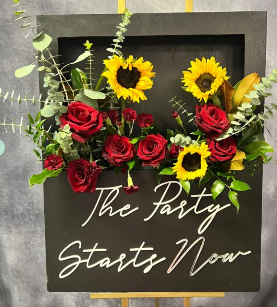 Flower Box Welcome Sign Party Starts Now