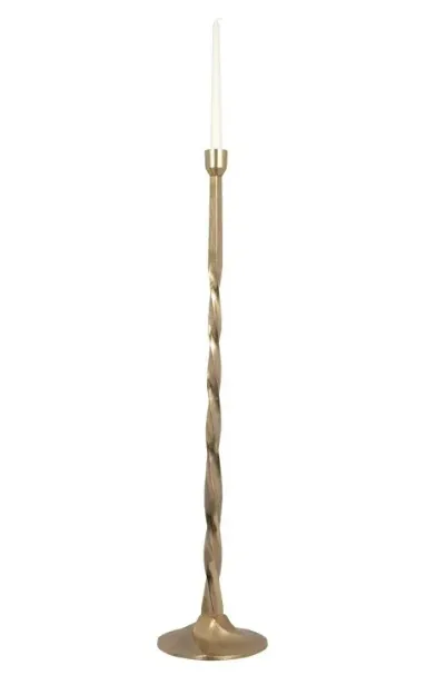 Candlestick Tapered Floor Gold Twist