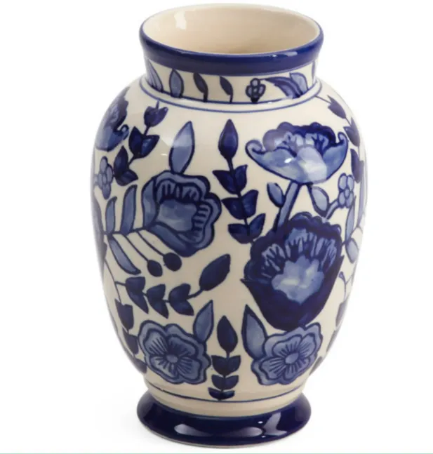 Vase Blue Floral Chinoiserie Ginger II