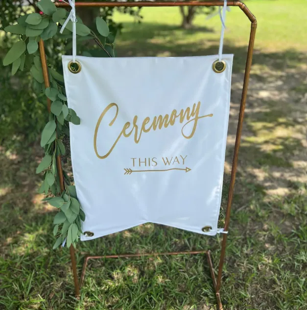 Ceremony Direction Linen Sign