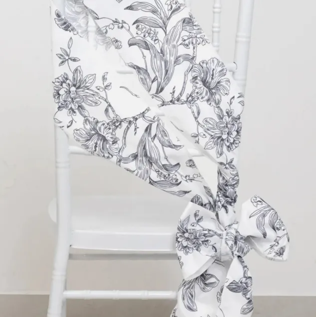 Sash Floral Black Chinoiserie Poly