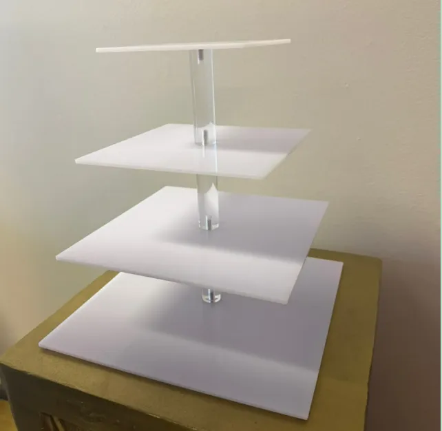Cupcake Stand Square 4 Tier White