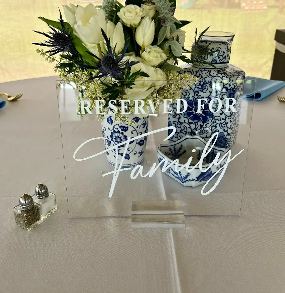 Wedding Sign Reserved Family Acrylic