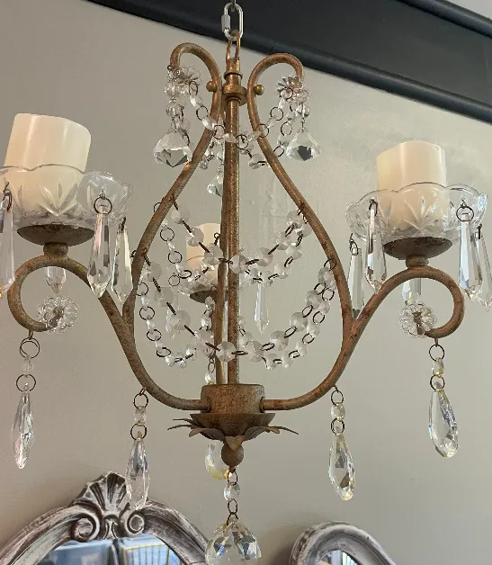 Chandelier Gilded Gold Crystal