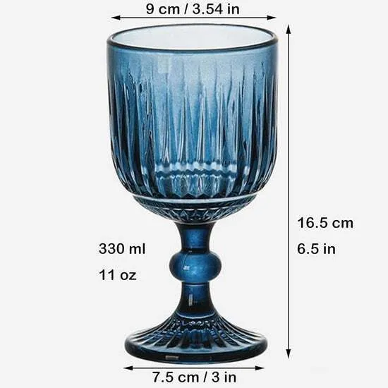 Place Setting Blue Goblet Drinking Glass