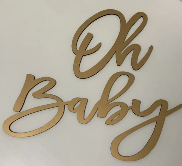 Oh Baby Gold Letters