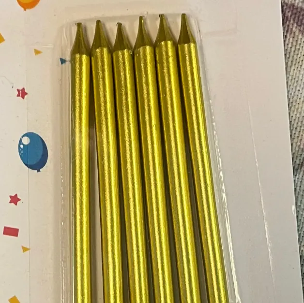 Birthday Candle Gold Pencil Set 6