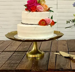 Cake Stand Black/Gold 11”