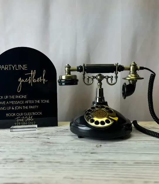 Partyline Black Vintage Guestbook Phone