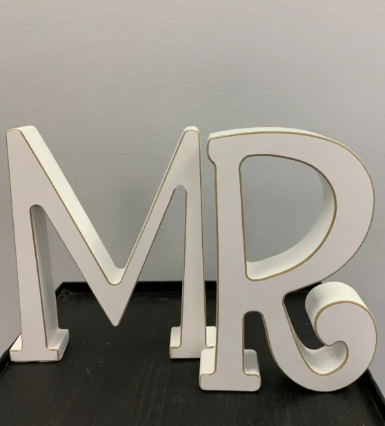 Wedding Letters Mr -White Wood