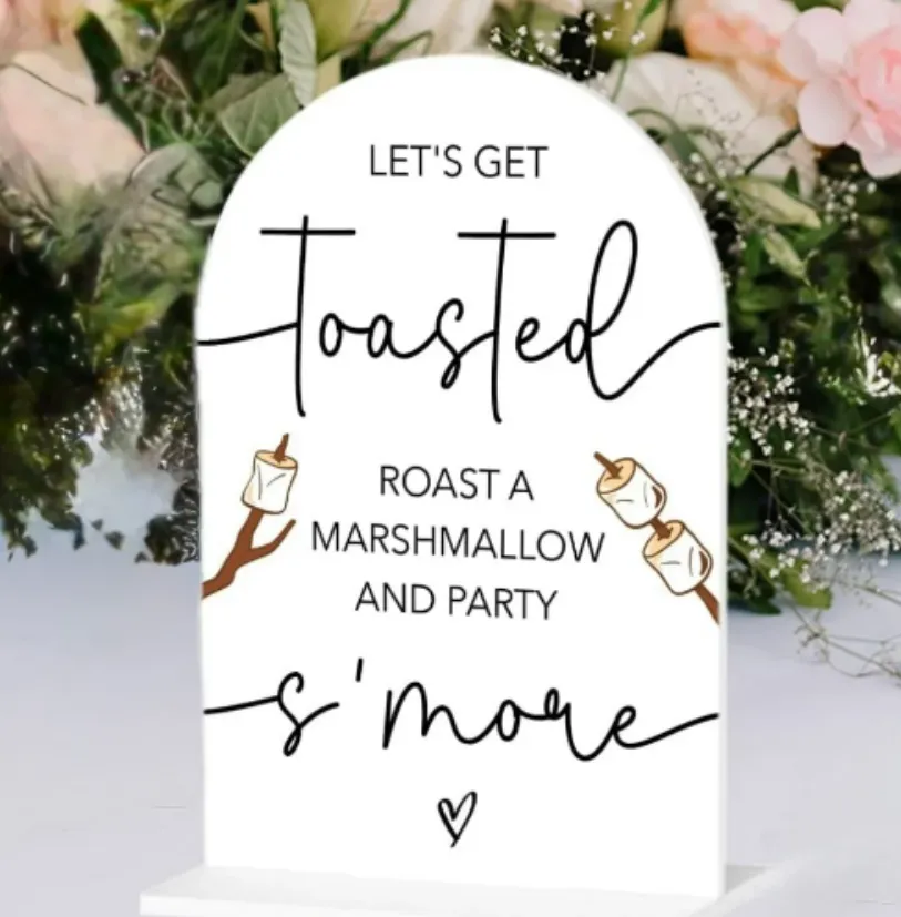 S’mores White Sign + Stand