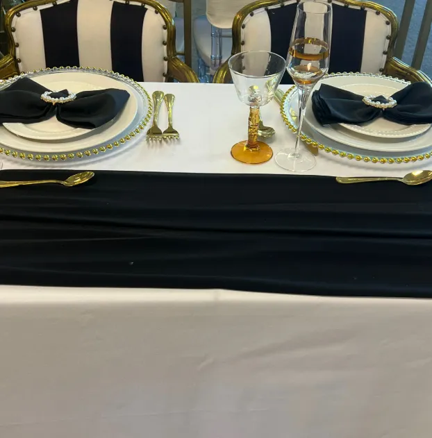 Table Runner Chiffon Black 27”x10’