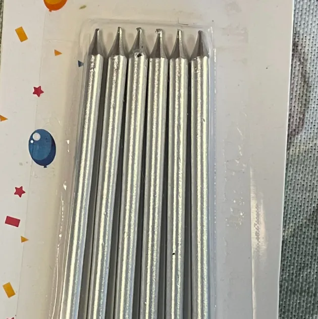 Birthday Candle Silver Pencil Set 6